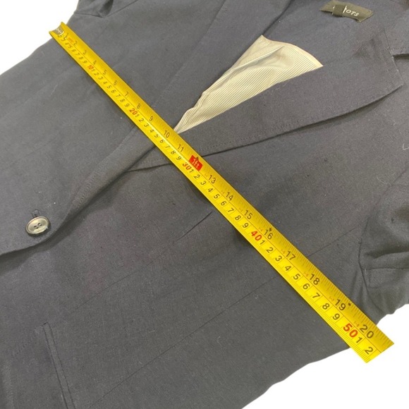 Talbots Navy Blue Linen Blazer Jacket Size 10 | Single Button Career Office - Picture 5 of 10